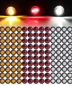 150 Pcs 3/4 Pulgadas Mini Ronda Ámbar + Rojo + Blanco LED