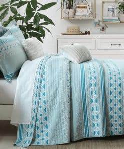 Colcha King Size SahSahCasa, 100% Algodón Rayas Colcha