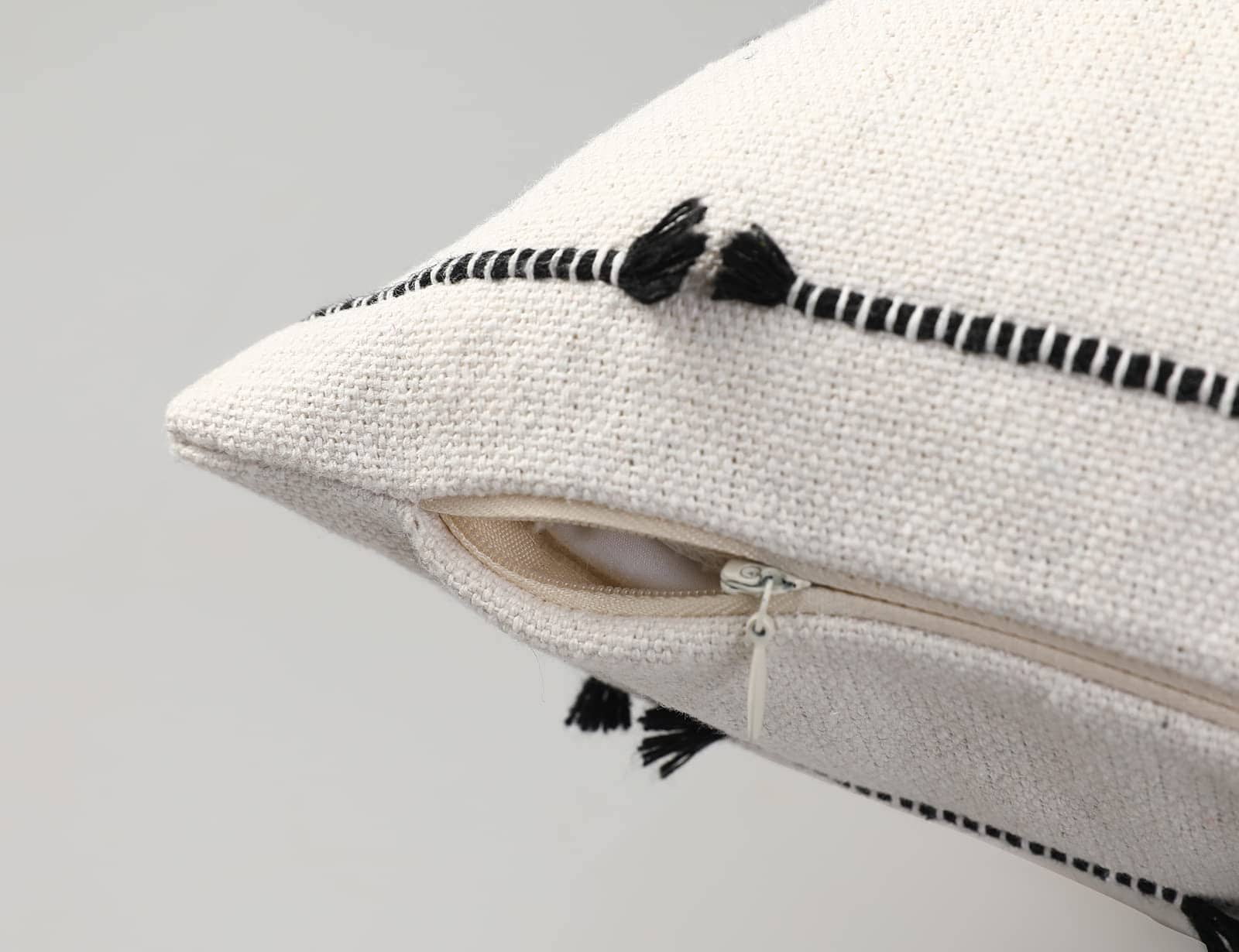 Conjunto de 2 Fundas de Cojín Boho 30x30, Negro Blanco - Imagen 5