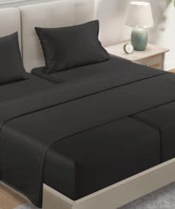 Juego de Sábanas 100% Algodón Egipcio Tamaño -Negro