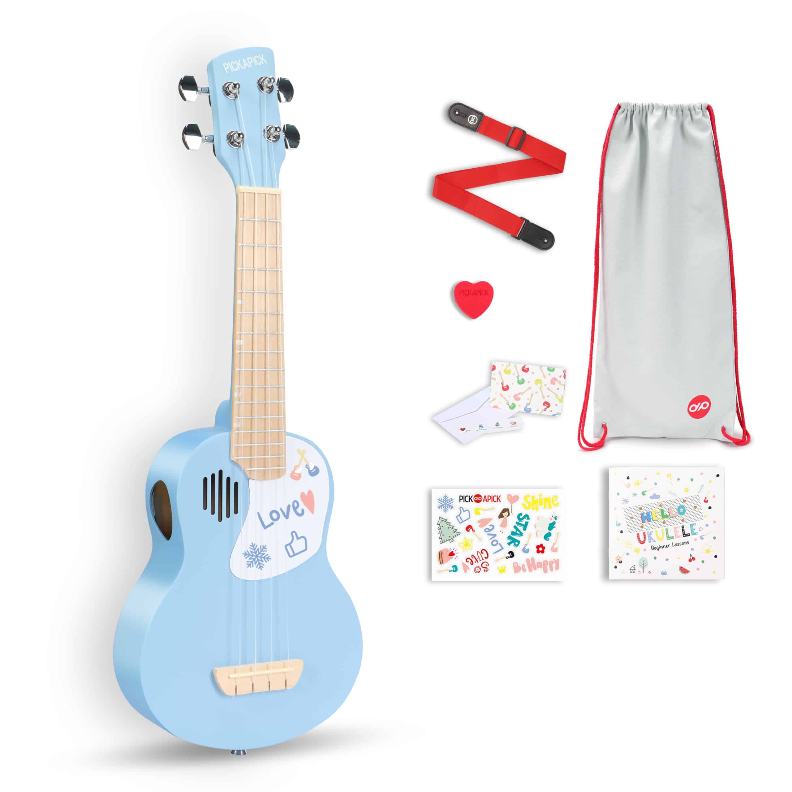 PICKAPICK Ukulele 21" Soprano Bundle para Principiantes -