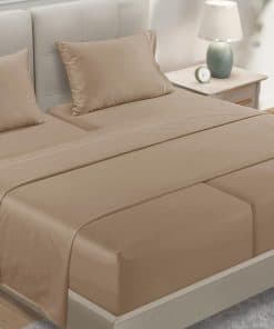 Juego de Sábanas 100% Algodón Egipcio Tamaño -Taupe