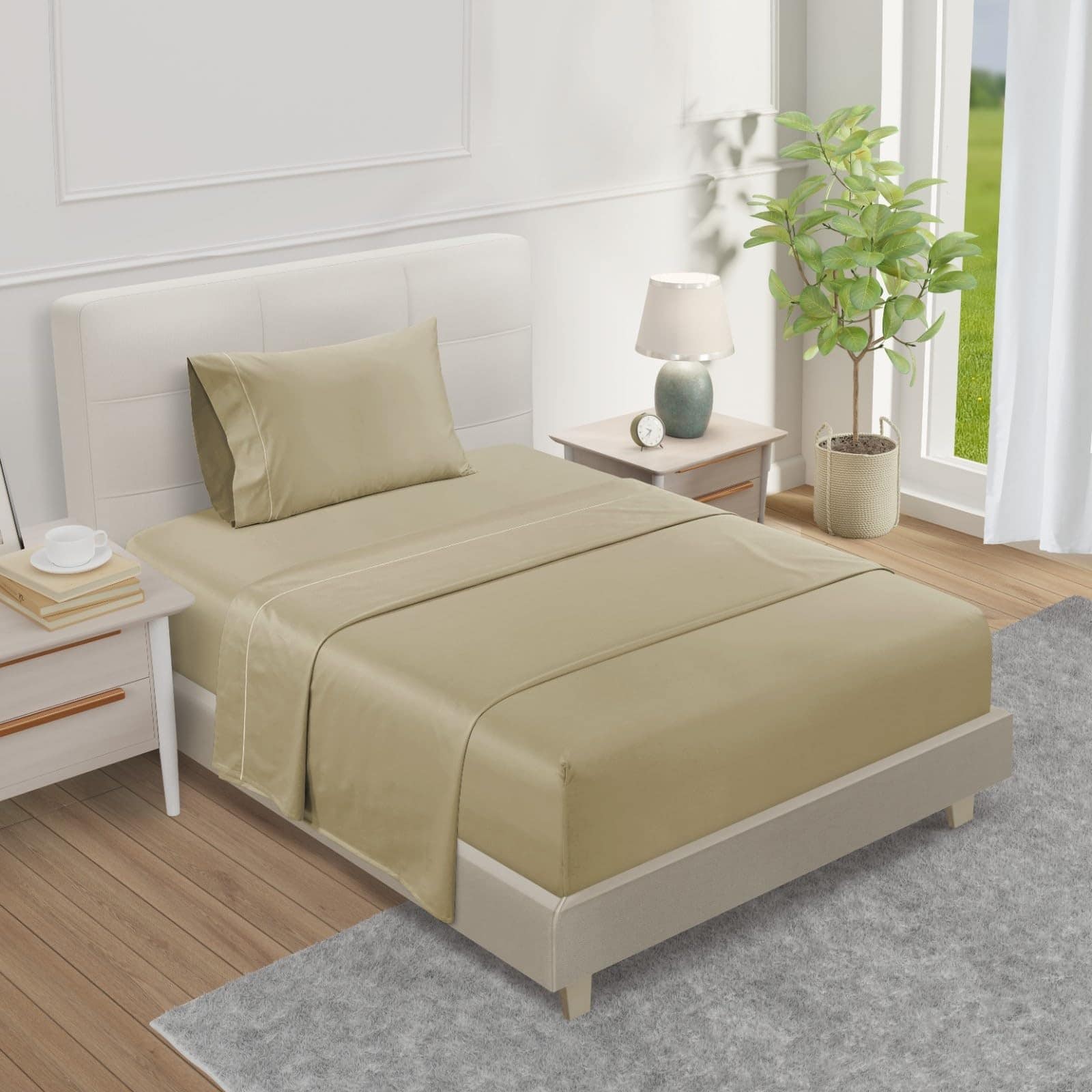 Juego de sábanas 100% algodón egipcio de 800 hilos Twin XL