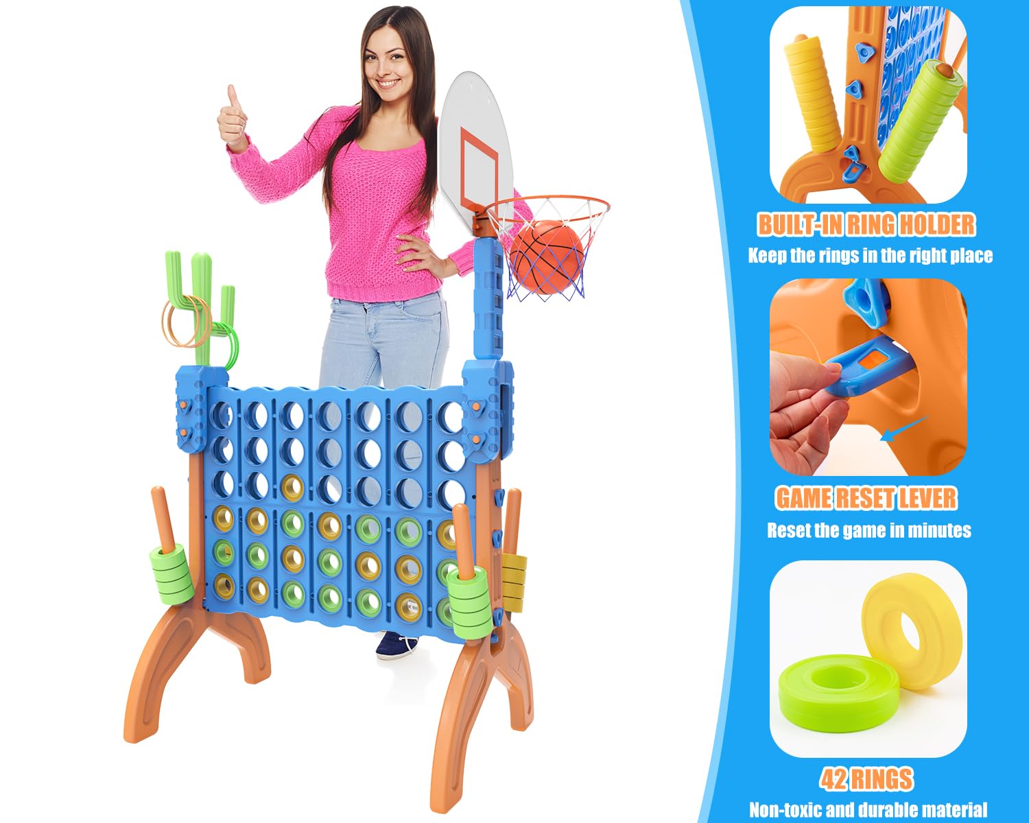 Juego 4-en-Linea Gigante Ayeboovi 4-in-A-Row con Juegos de - Imagen 6