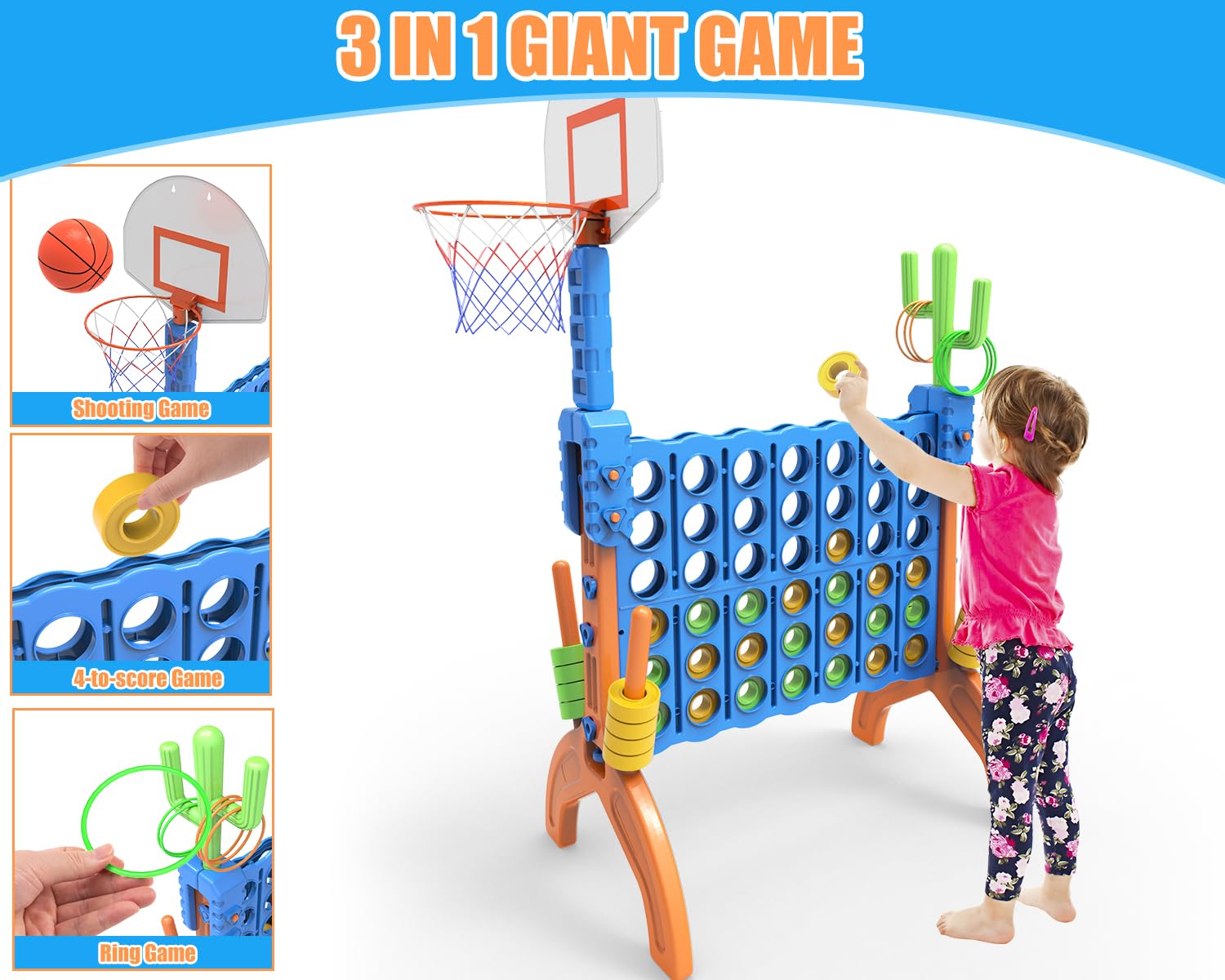 Juego 4-en-Linea Gigante Ayeboovi 4-in-A-Row con Juegos de - Imagen 4
