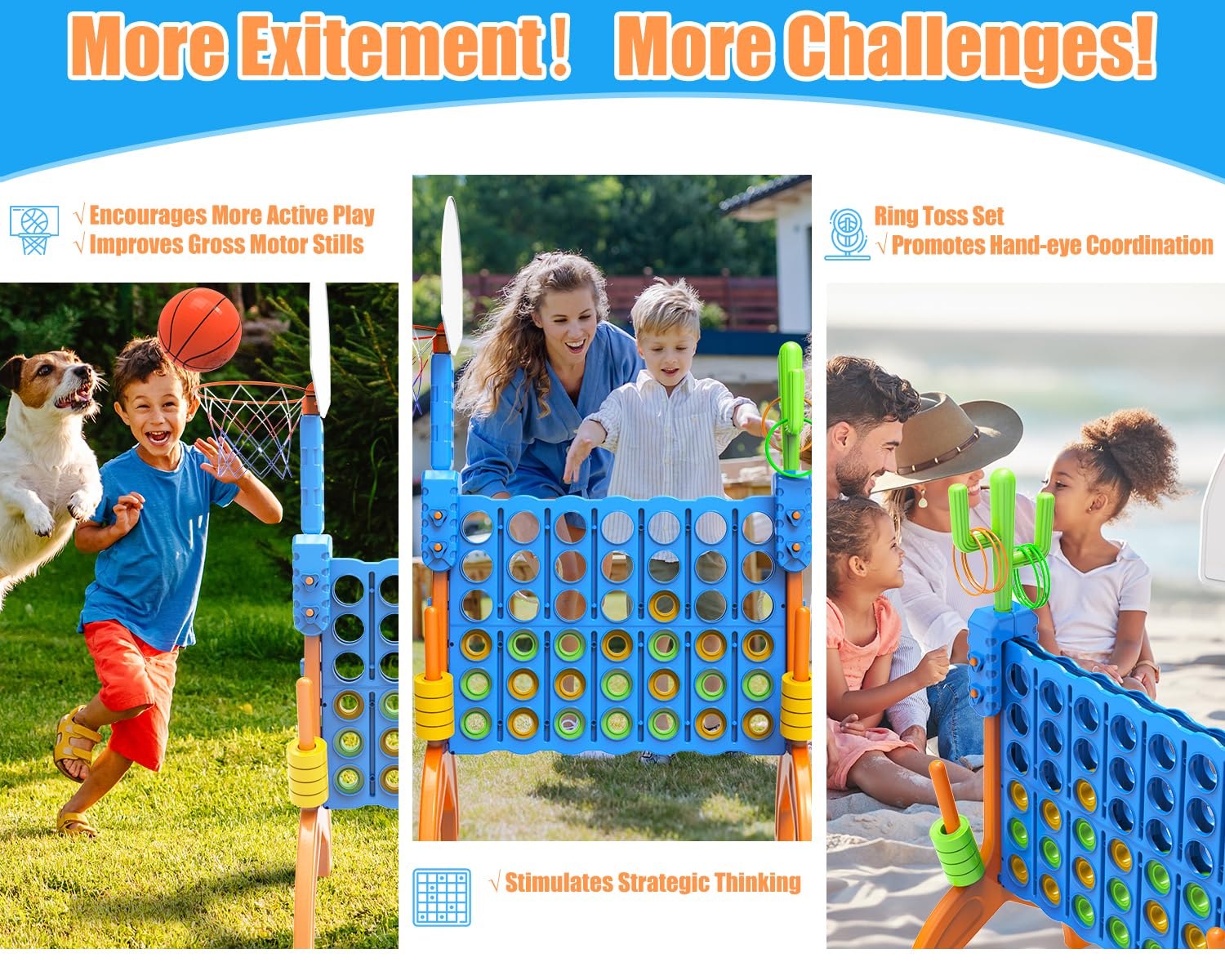 Juego 4-en-Linea Gigante Ayeboovi 4-in-A-Row con Juegos de - Imagen 3