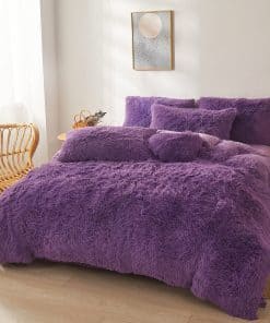 Edredón Esponjoso Morado Tamaño Queen con Relleno, Suave