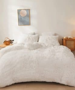 Juego de Funda de Edredón Blanco Esponjoso FOPPA King -