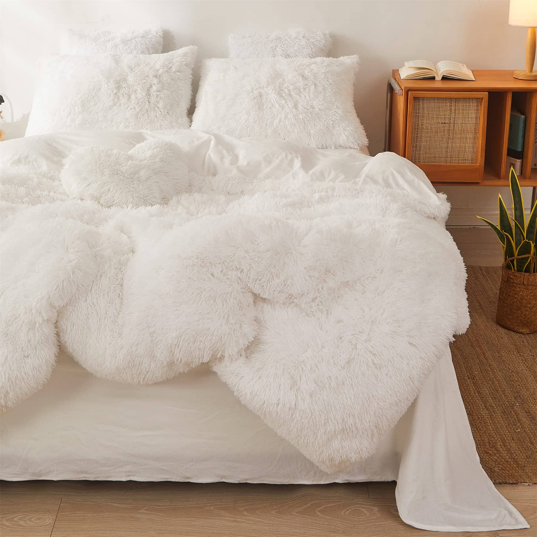 Edredón Blanco Esponjoso Tamaño Queen con Relleno, Suave - Imagen 6