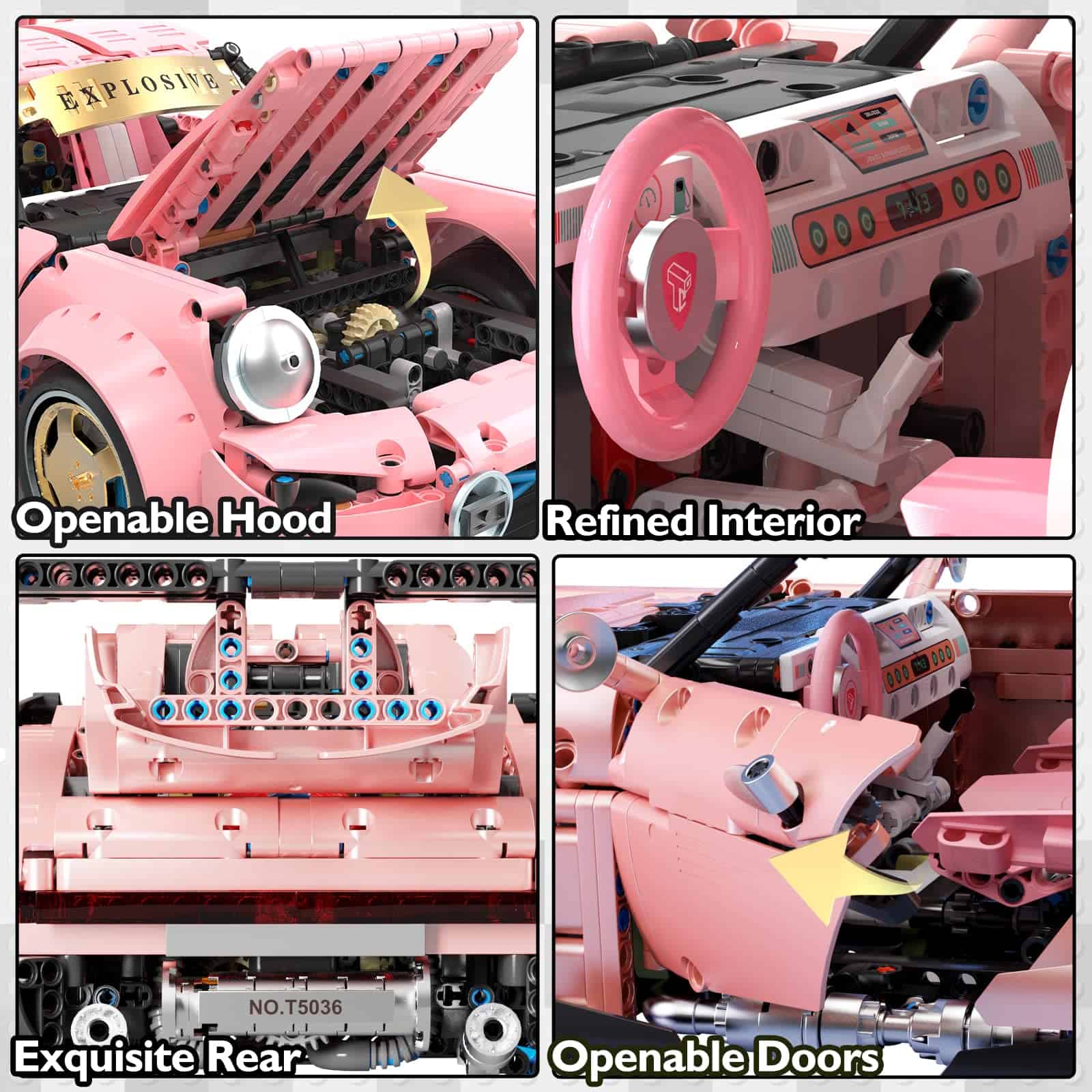 JMBricklayer Set de Construcción de Auto Deportivo PR 911 - Imagen 6