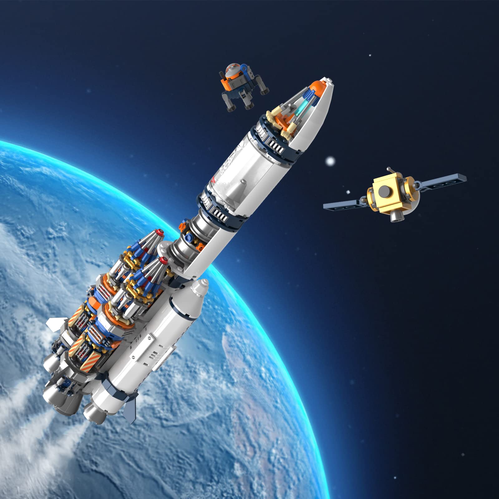 JMBricklayer Set de Construcción de Cohete Espacial para - Imagen 3