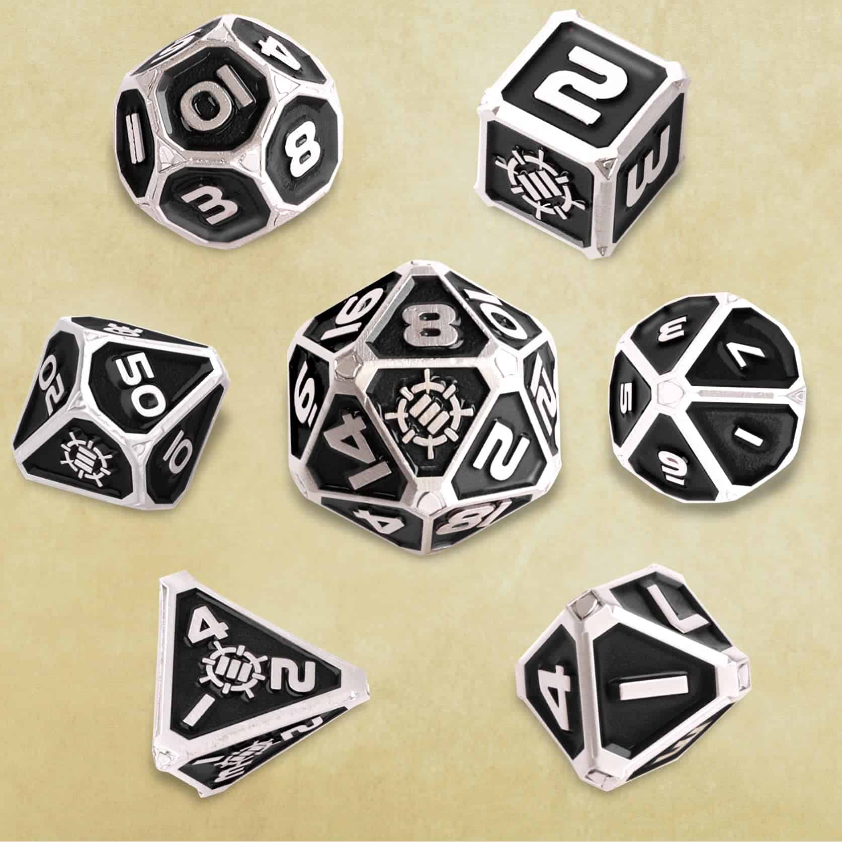 ENHANCE DND Set de Dados de Metal - 7 dados poliédricos con - Imagen 6