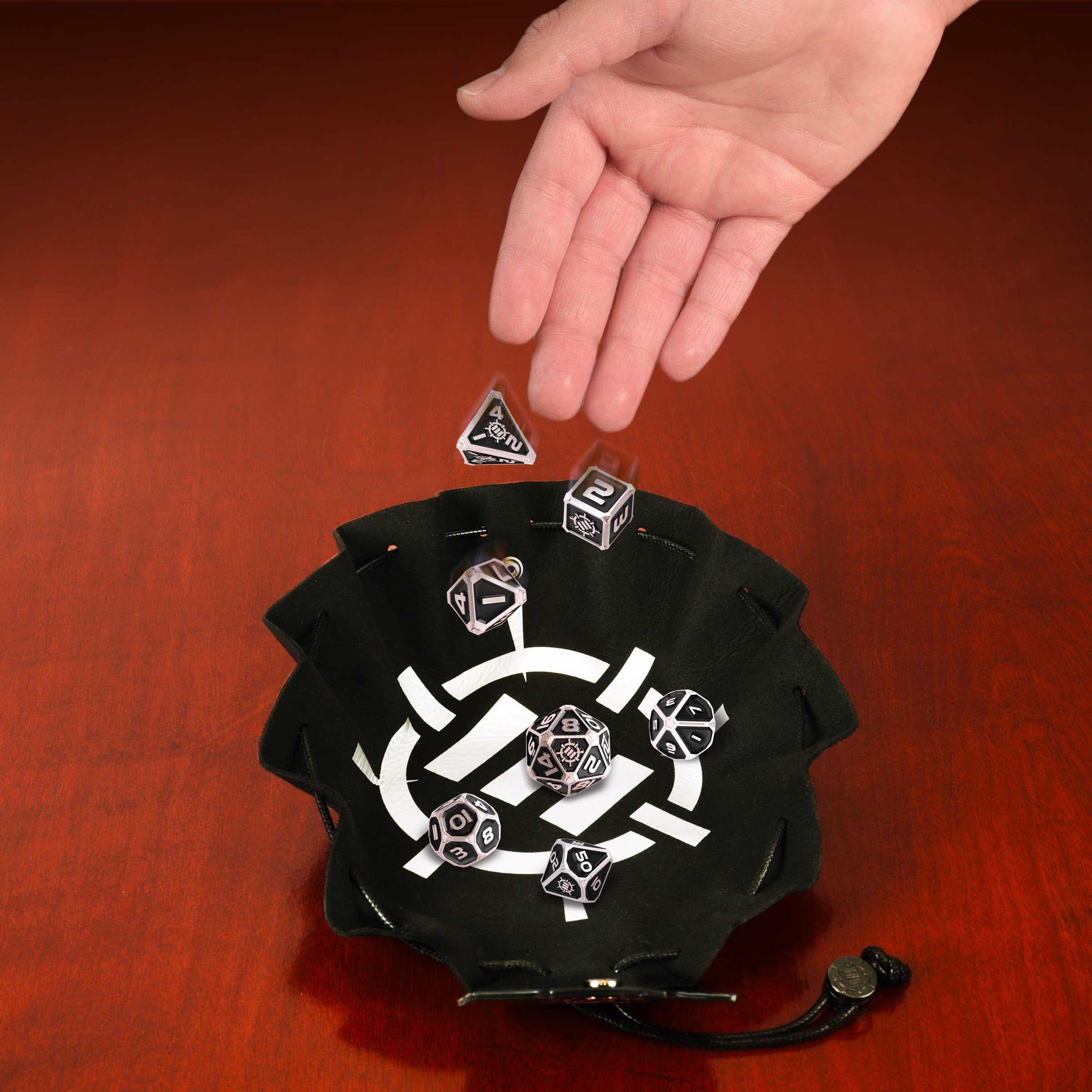 ENHANCE DND Set de Dados de Metal - 7 dados poliédricos con - Imagen 8
