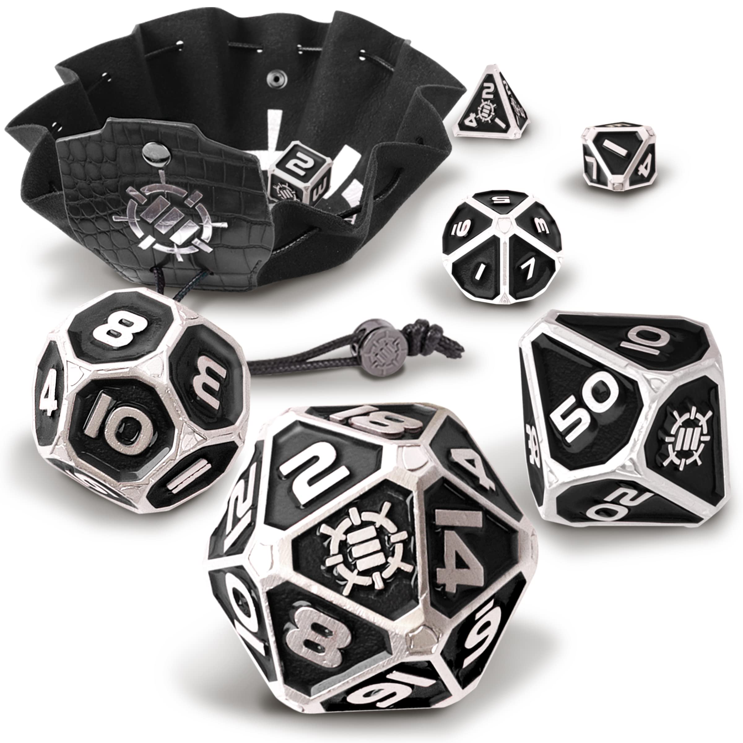 ENHANCE DND Set de Dados de Metal - 7 dados poliédricos con