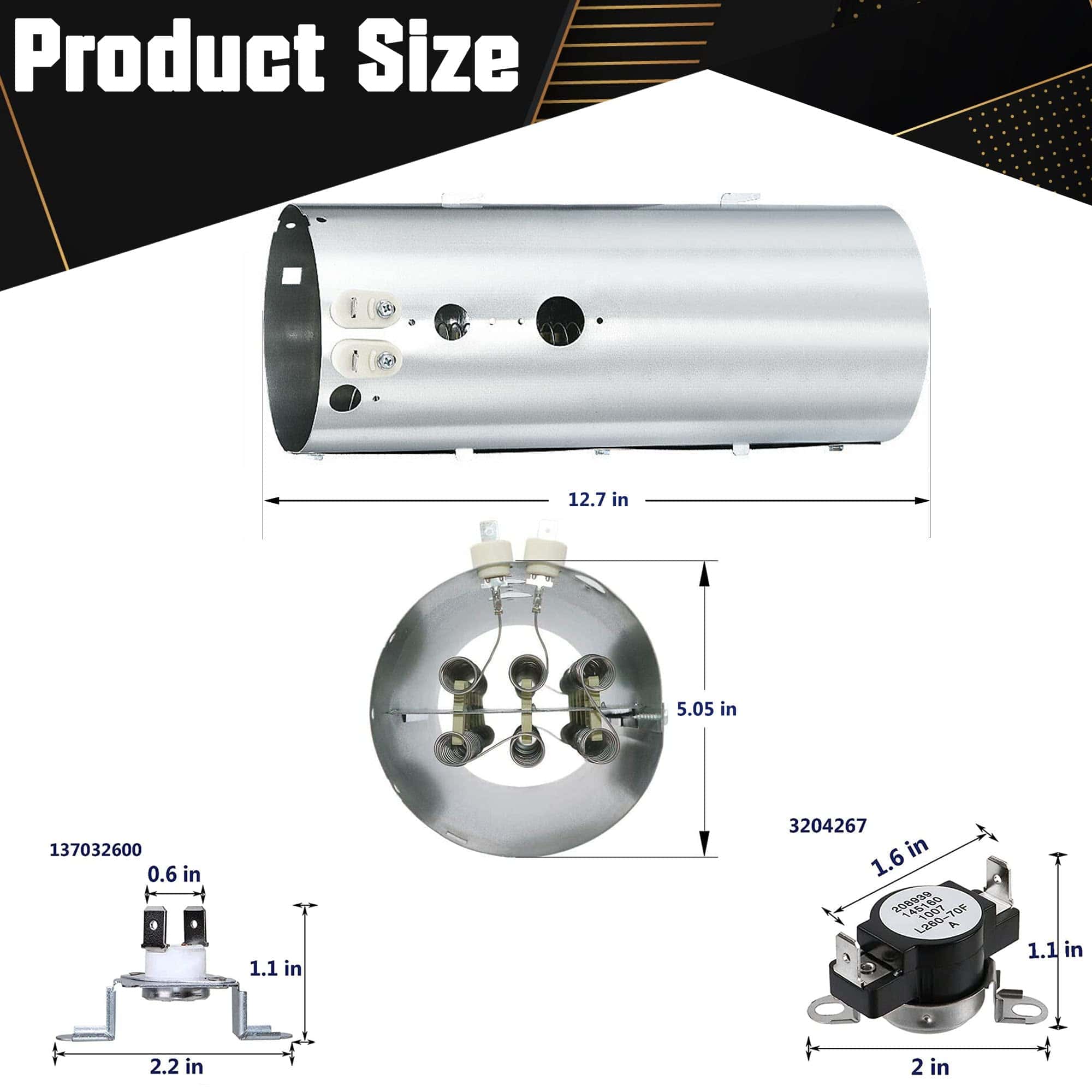 Conjunto de Elemento Calefactor Para Secadora 137114000 Con - Imagen 6
