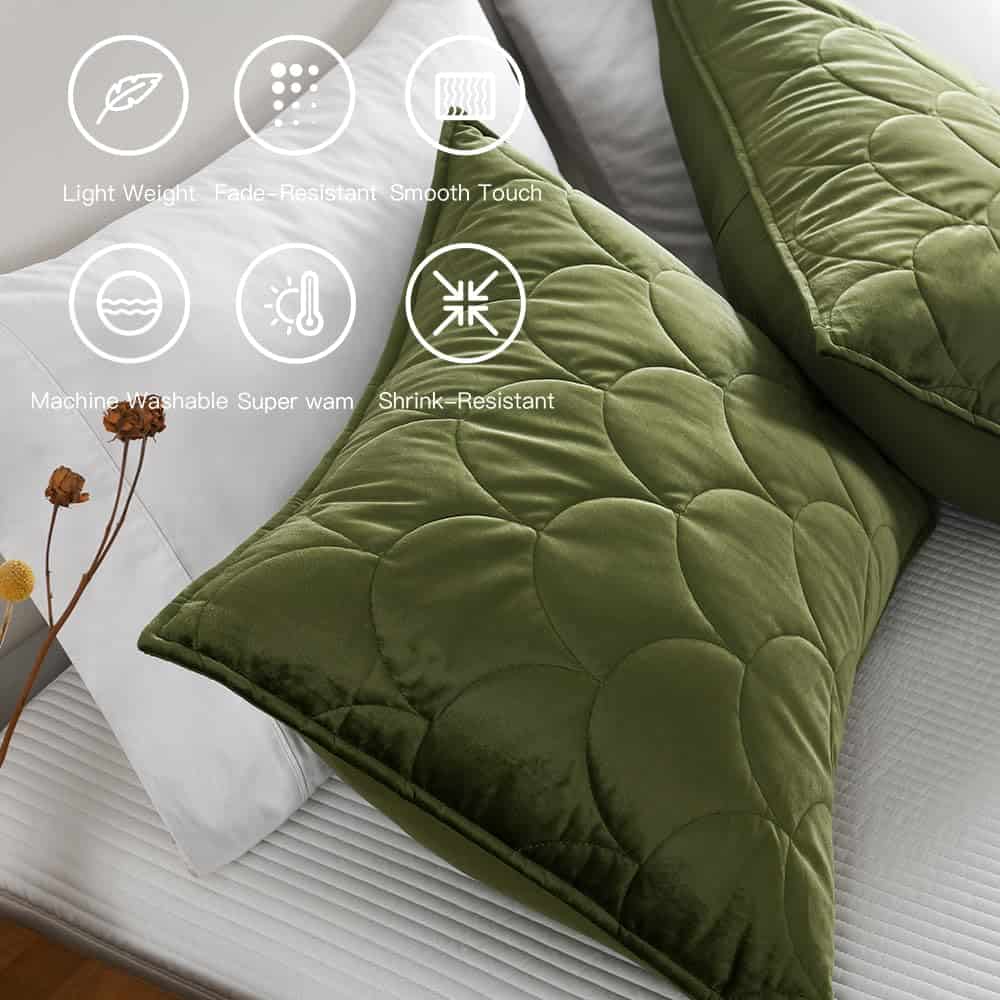 Juego de Edredón de Terciopelo HORIMOTE HOME -Verde Oliva - Imagen 7