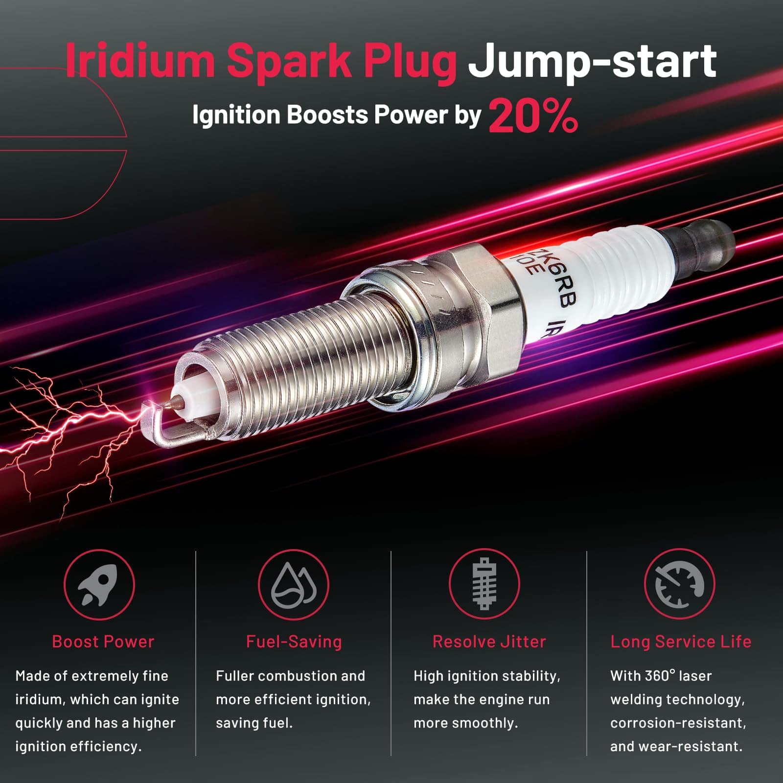 Paquete de bobina UF652 y bujías de iridio 93815 Compatible - Imagen 7