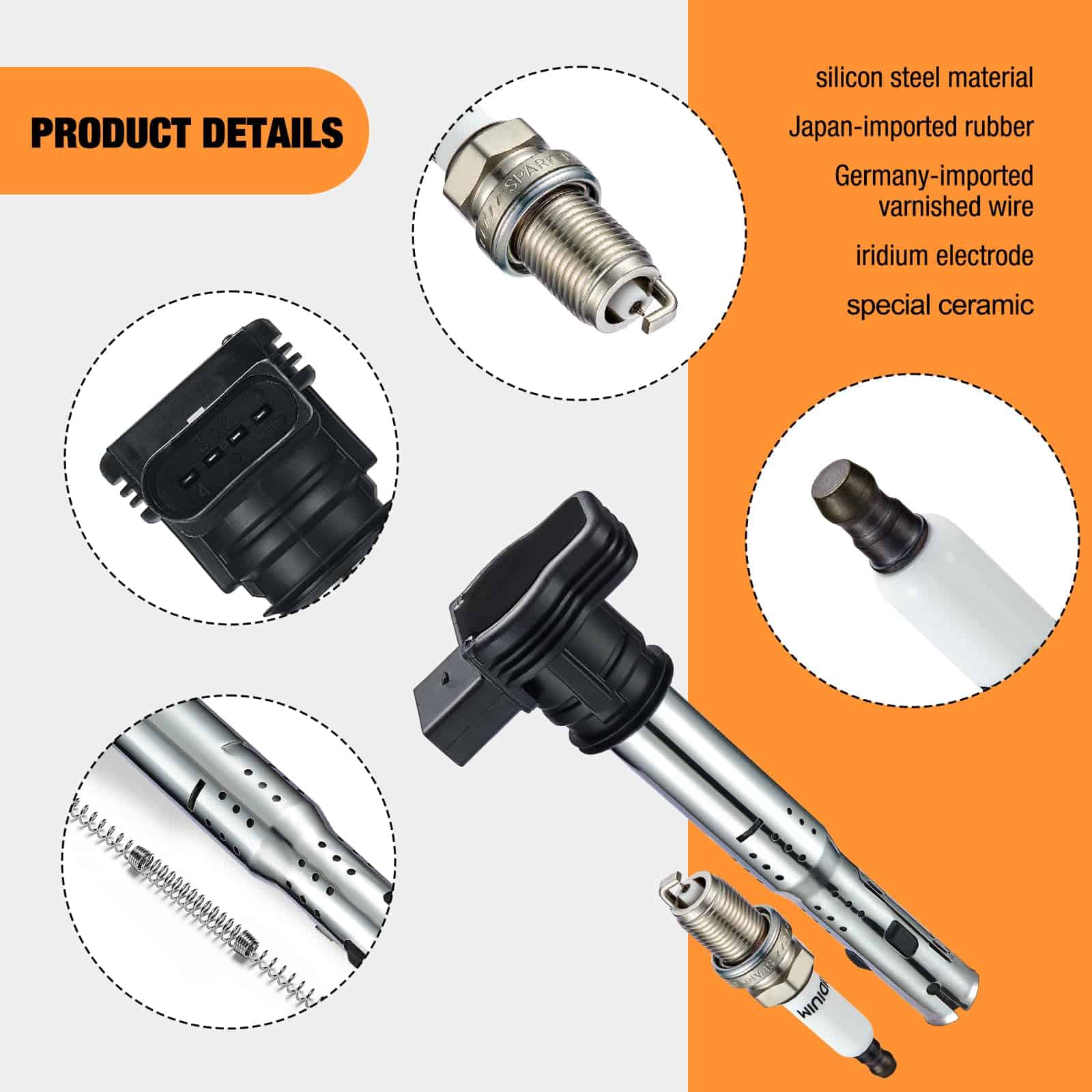 Paquete de Bobina de Encendido BDFHYK y Bujías de Iridio - Imagen 3