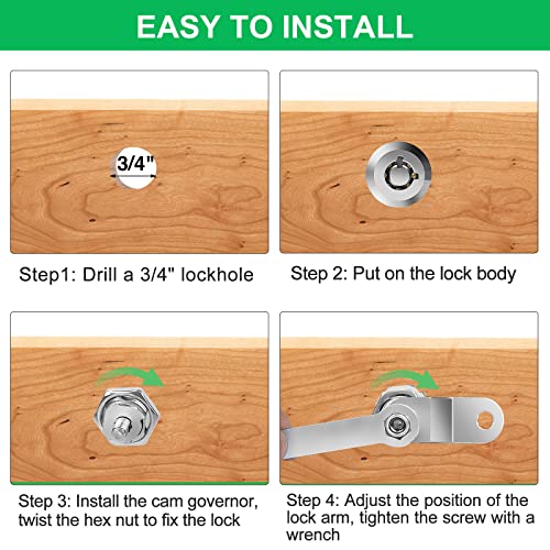 Cerradura de gabinete con llaves, paquete de 10, Cerraduras - Imagen 9
