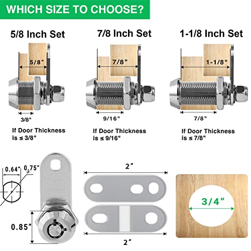 Cerradura de gabinete con llaves, paquete de 10, Cerraduras - Imagen 3