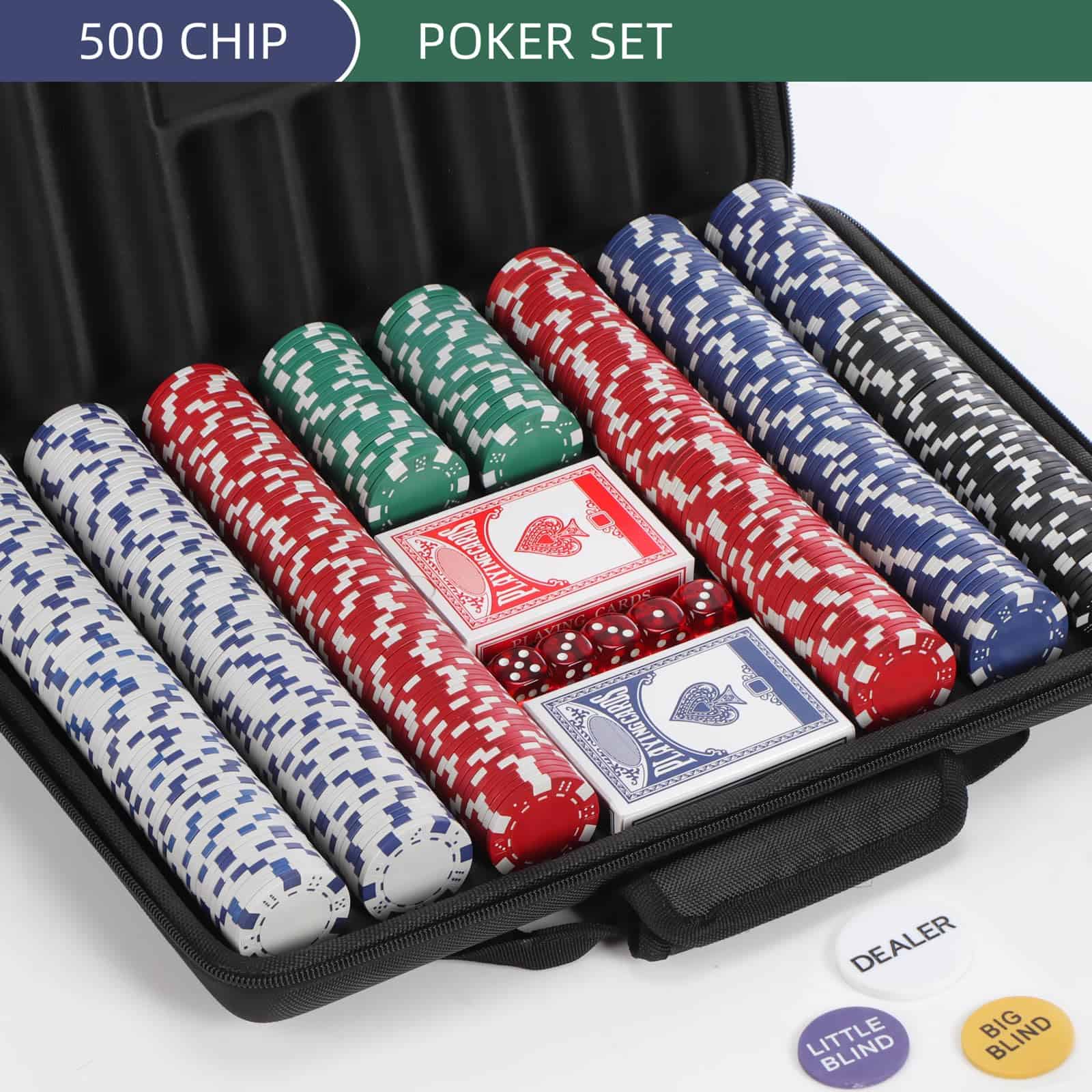 Set de Fichas de Póker LUOBAO, 500 Pcs para Texas Hold'em, - Imagen 3