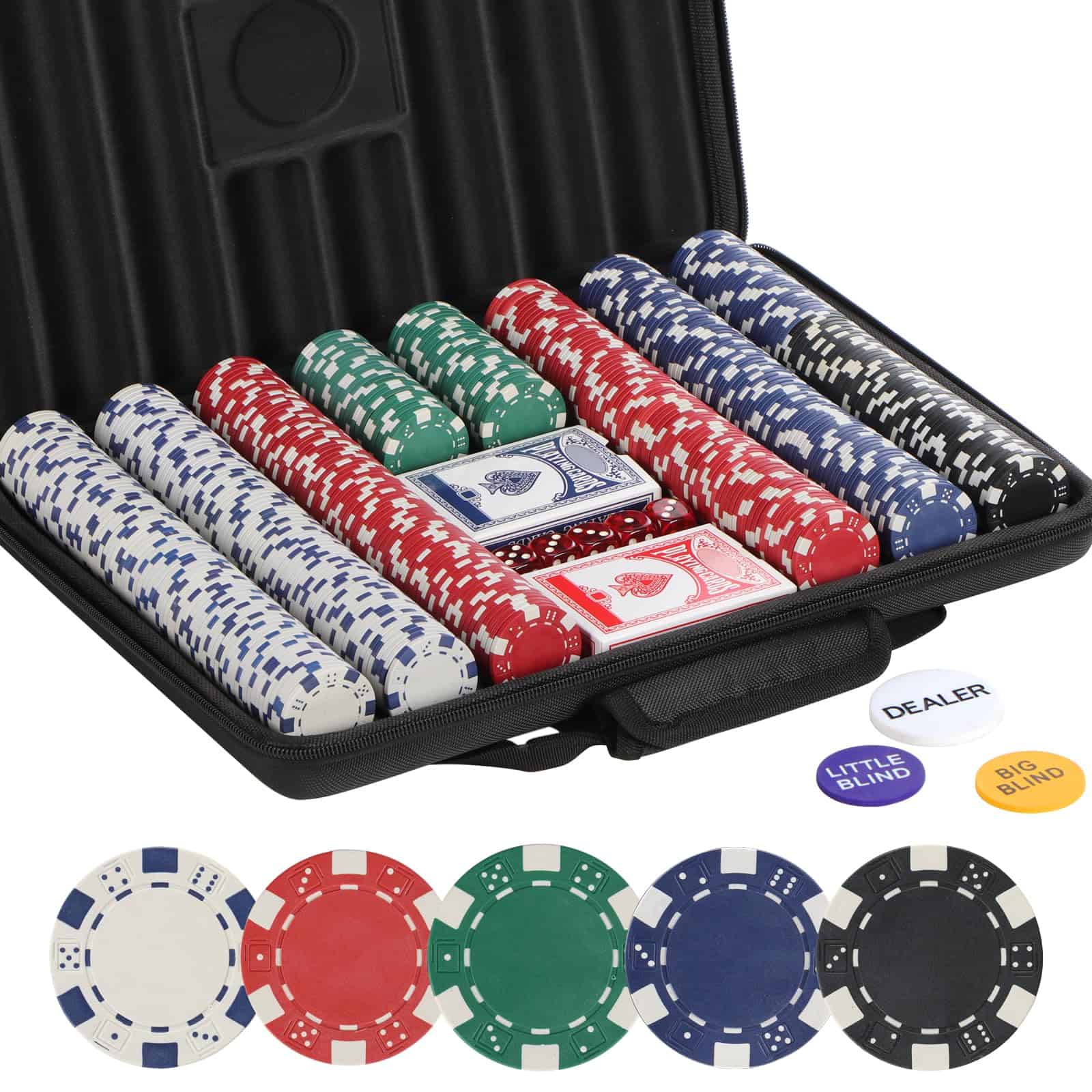 Set de Fichas de Póker LUOBAO, 500 Pcs para Texas Hold'em,