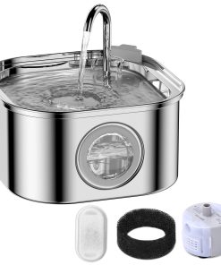 Fuente de Agua para Gatos NautyPaws, 108oz / 3.2L de Acero