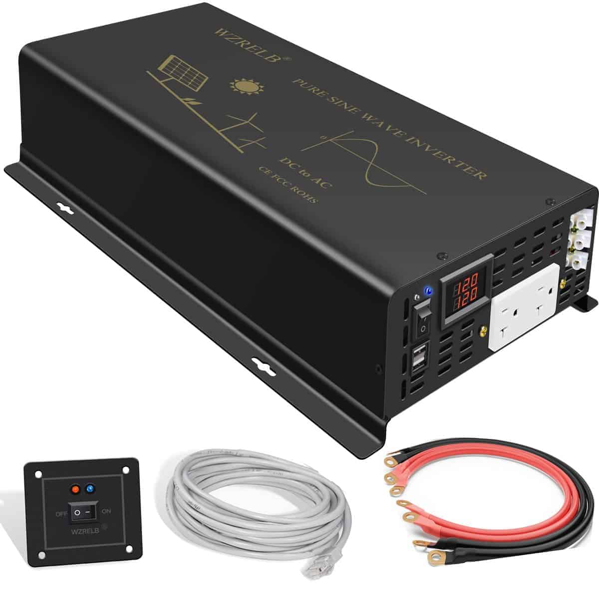 Inversor de Onda Sinusoidal Pura WZRELB 5000W DC 12V a AC