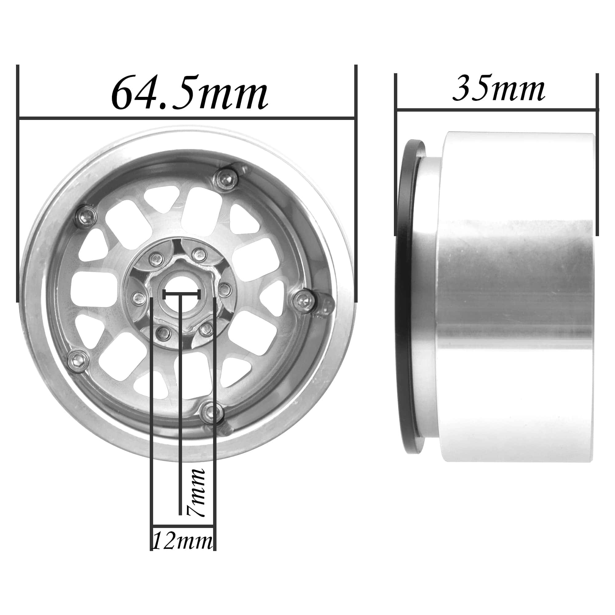 4Pack HIRCQOO Metal Rims de Rueda Beadlock de 2.2 pulgadas - Imagen 7