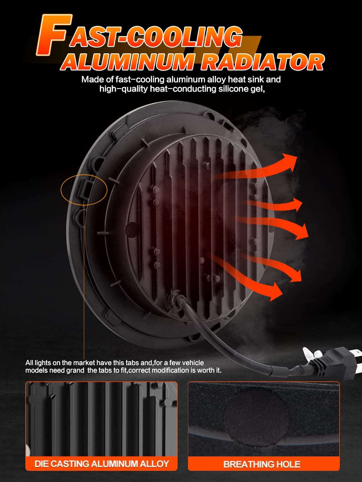 Faros LED redondos de 7 pulgadas con halo para Jeep - Imagen 8