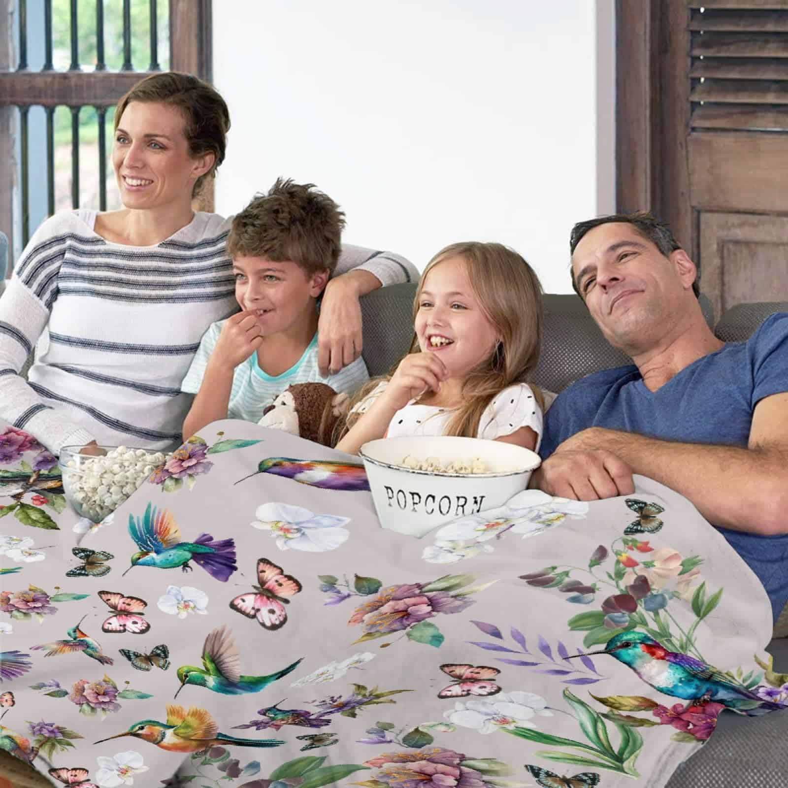 Manta de Lanzamiento de Colibrí Tema de Colibrí Mariposa - Imagen 7