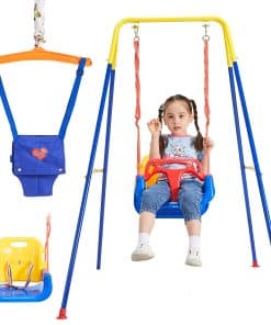 Gribouillage 3-en-1 Juego de Columpio para Niños con Jumper