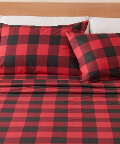 Juego de Sábanas de Microfibra Estampadas de 4 -Buffalo Chec