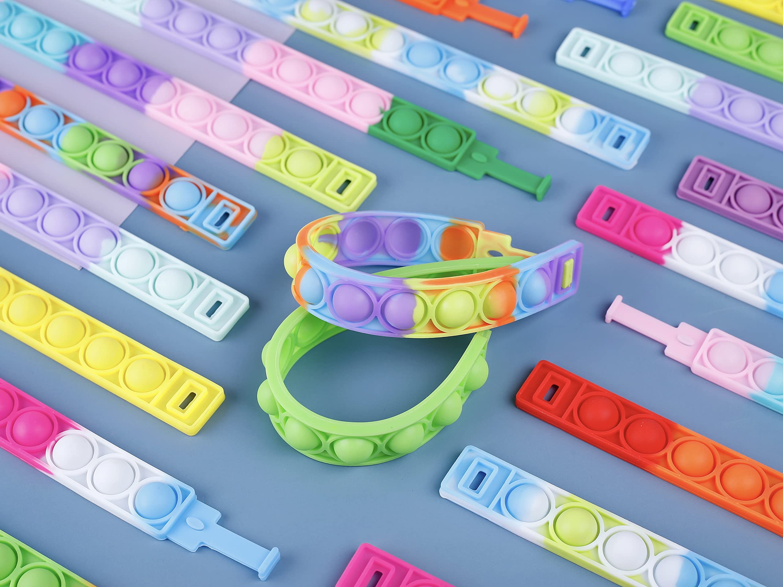 300Pcs Pulsera Fidget Toy, Pulseras Pop Bubble Sensory Toys - Imagen 3