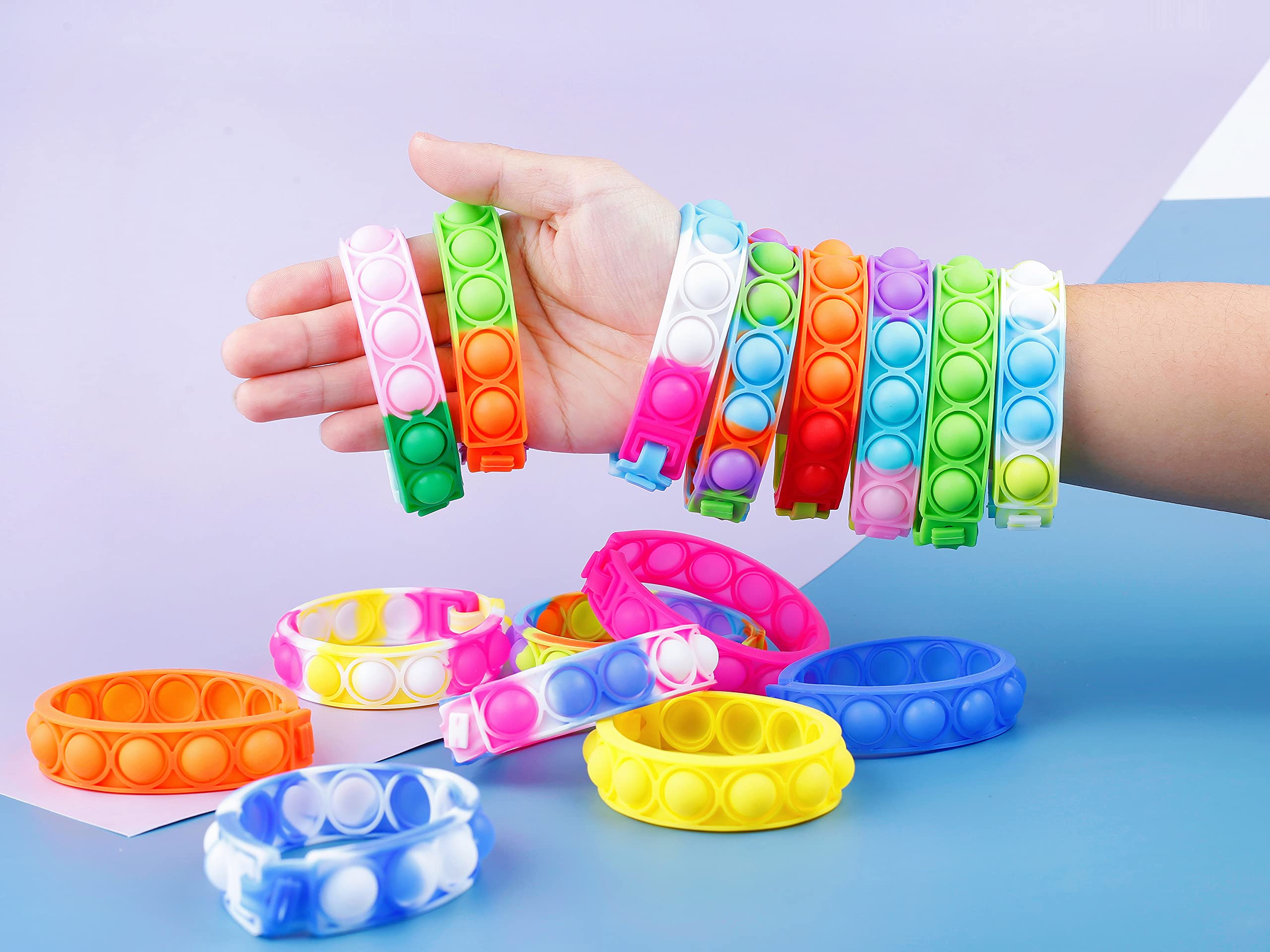 300Pcs Pulsera Fidget Toy, Pulseras Pop Bubble Sensory Toys - Imagen 4