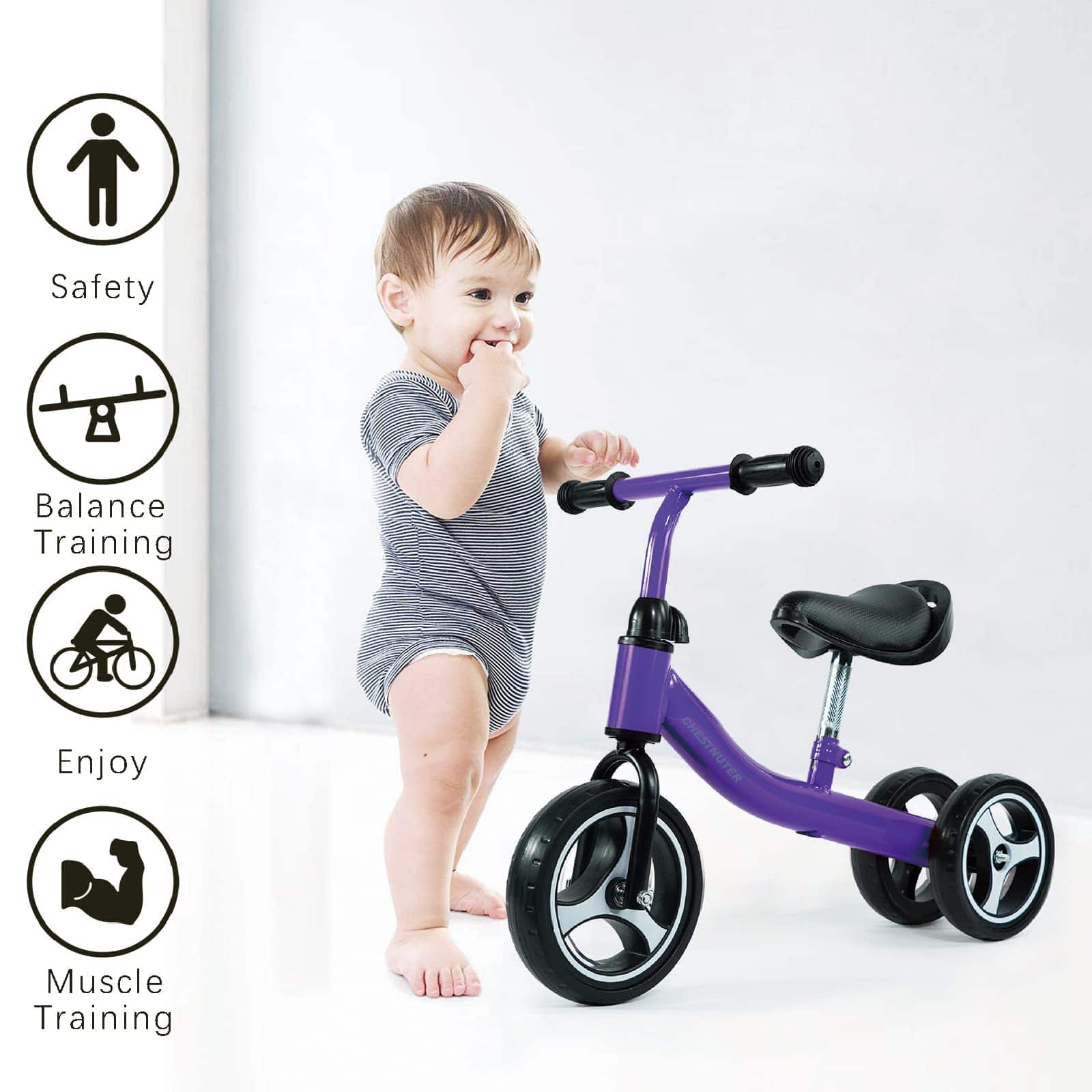 Bicicleta de Equilibrio para Bebés CHESTNUTER, Regalos para - Imagen 5