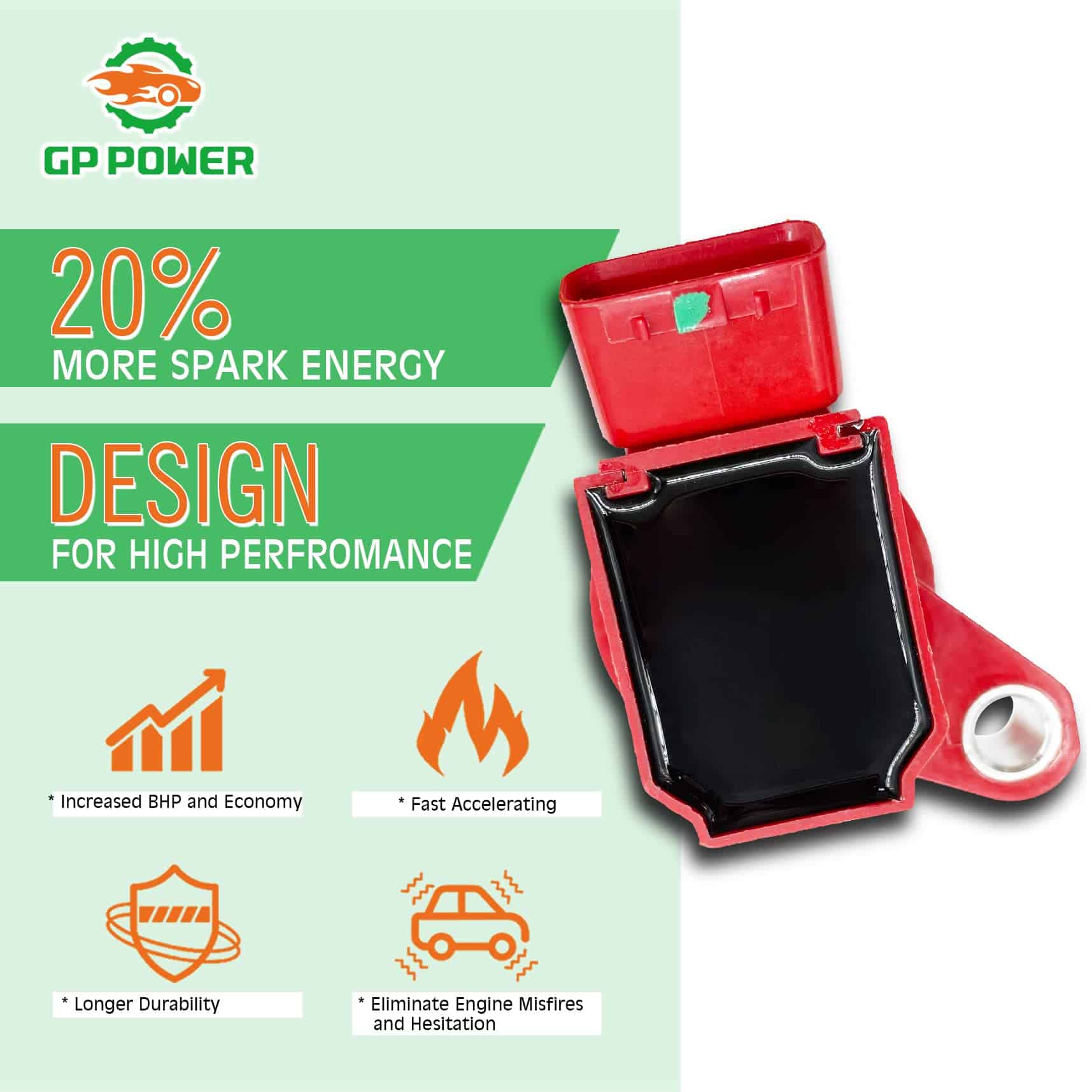 PACK DE 4 BOBINAS DE ENCENDIDO GP POWER 90919-02239 - Imagen 3