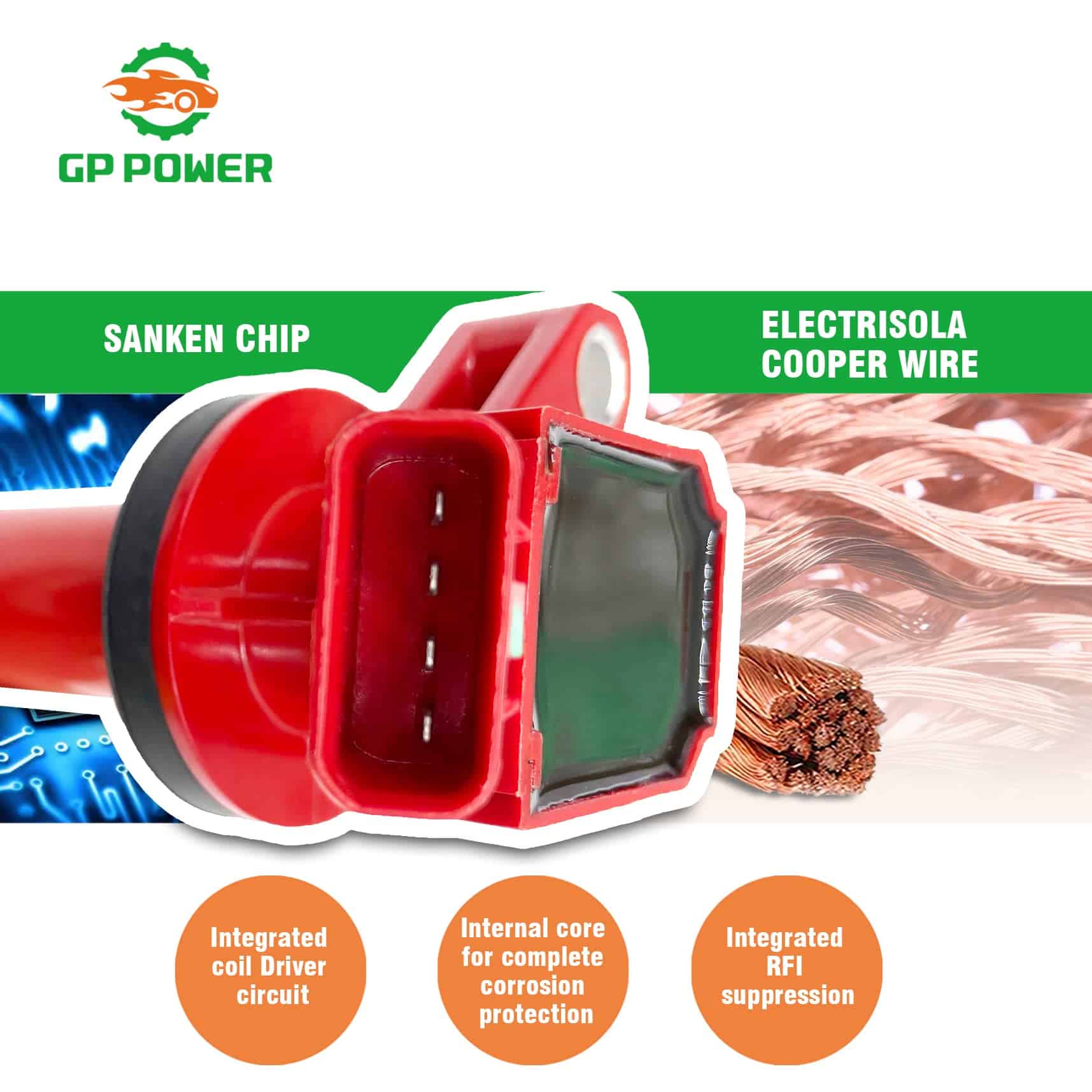 PACK DE 4 BOBINAS DE ENCENDIDO GP POWER 90919-02239 - Imagen 4