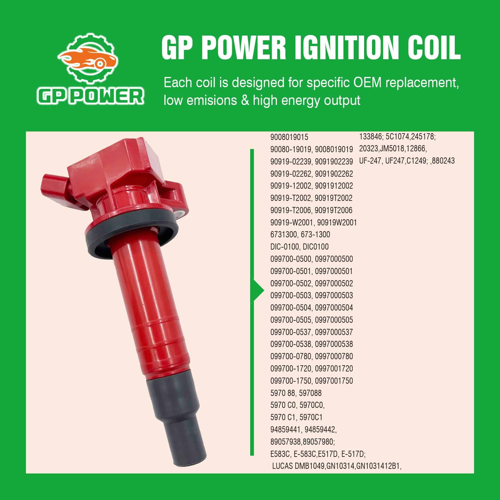 PACK DE 4 BOBINAS DE ENCENDIDO GP POWER 90919-02239 - Imagen 6