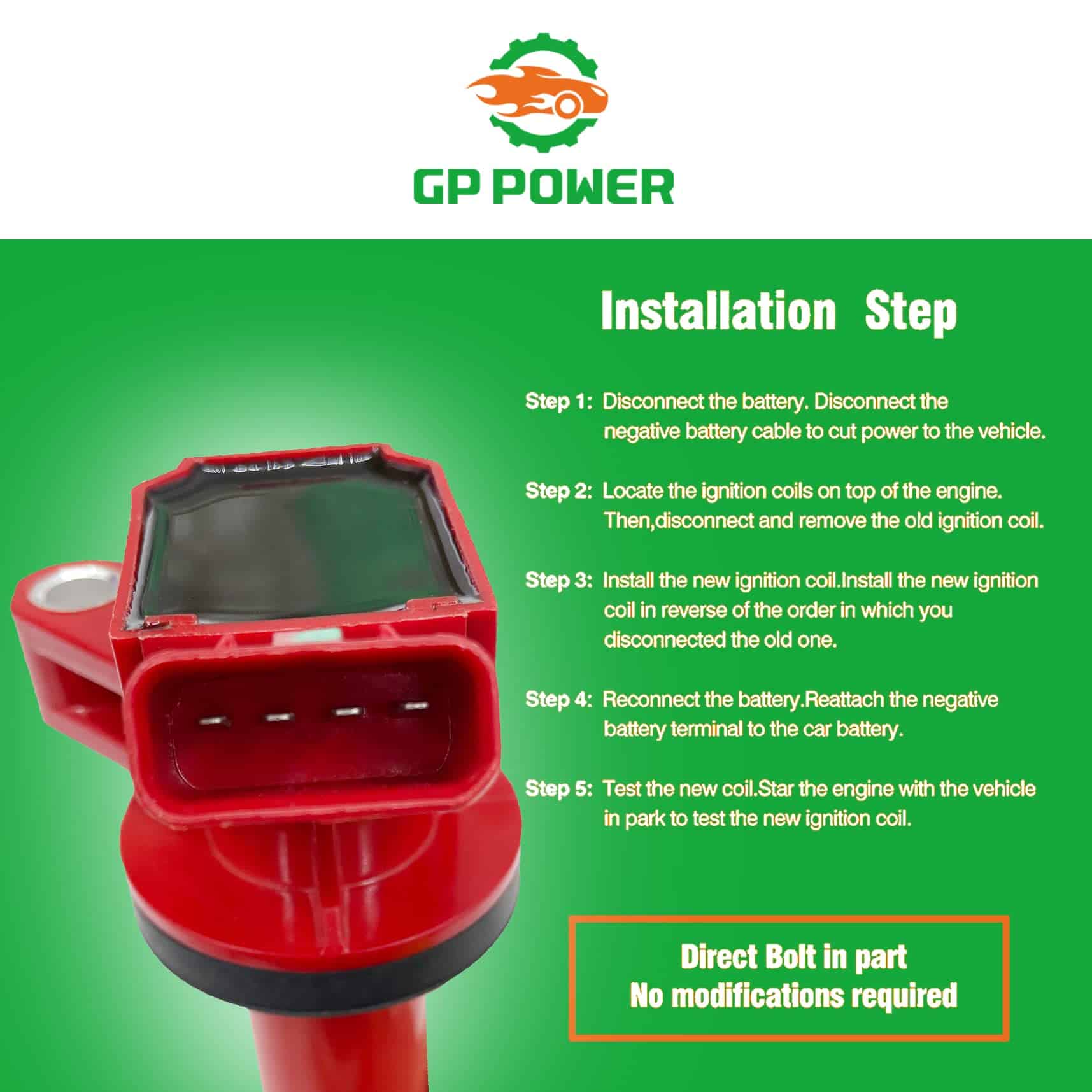 PACK DE 4 BOBINAS DE ENCENDIDO GP POWER 90919-02239 - Imagen 8