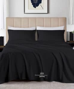 Juego de sábanas Short King - 4 Piezas, -Negro