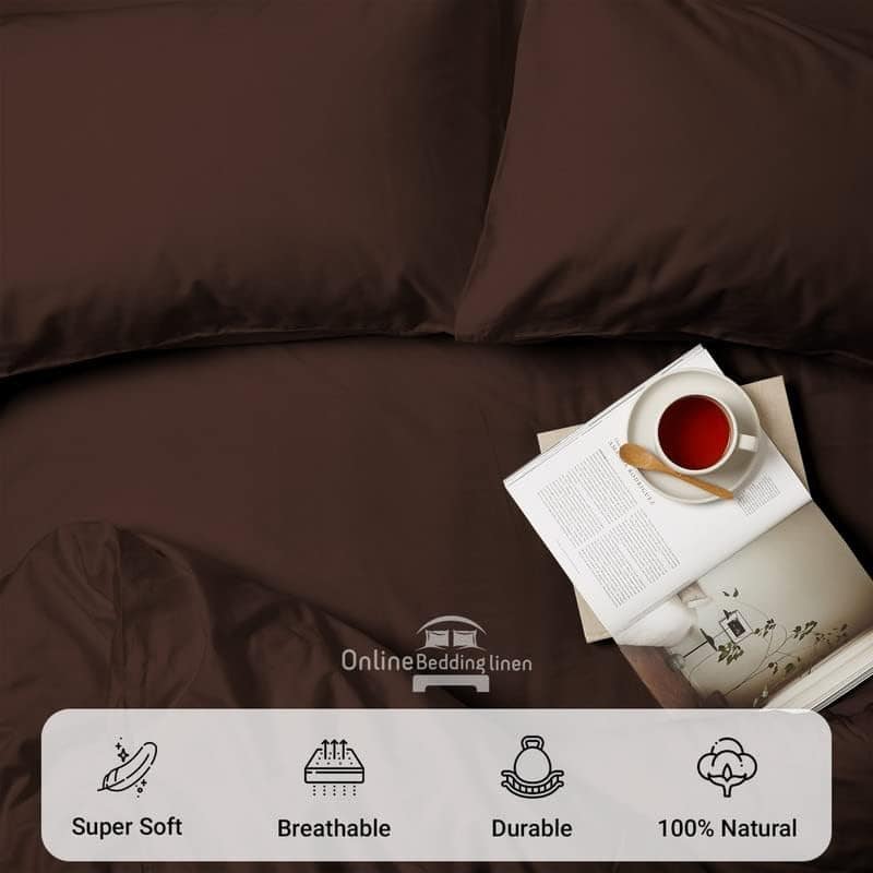 Juego de sábanas Short King - 4 piezas, -Chocolate - Imagen 5