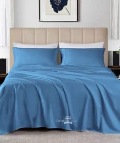 Juego de sábanas Short King - 4 Piezas, -Azul mediterráneo