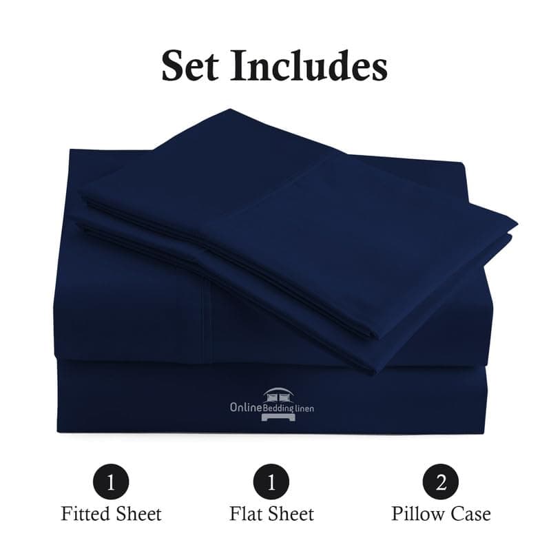 Juego de sábanas California Queen - 4 -Azul Marino - Imagen 6