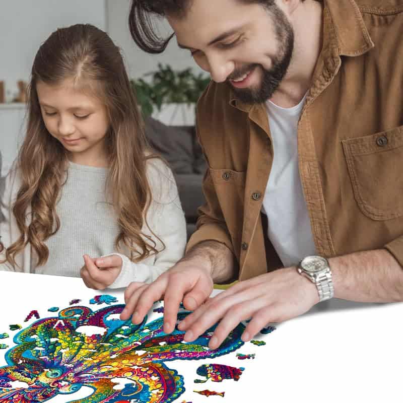 Rompecabezas de madera único Mys Aurora - Pulpo de Ágata, - Imagen 8