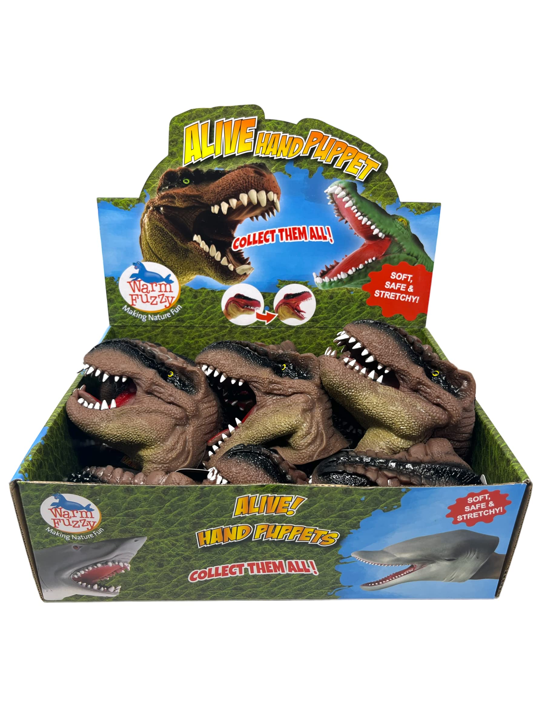 Juego completo de 12 marionetas de mano de dinosaurios WARM