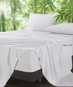 Juego de sábanas blancas de bolsillo profundo Ivellow para