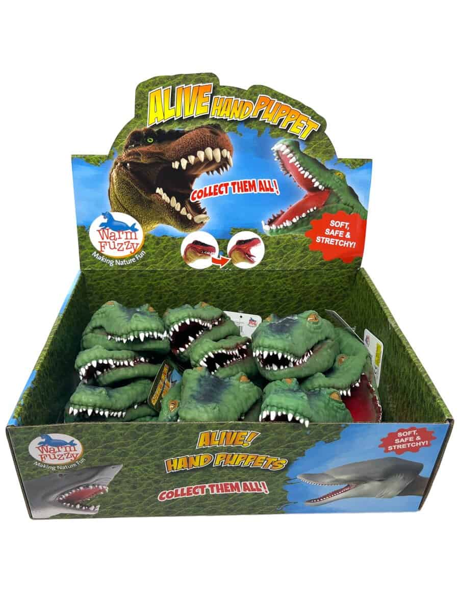 Juego completo de 12 títeres de mano de cocodrilo realistas
