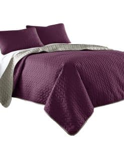 Conjunto de Cubrecamas Reversible Eva de 3 Piezas para Cama