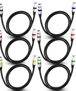 Cables XLR AeeKoo 3FT 6 Pack, Cable de Micrófono XLR de 3